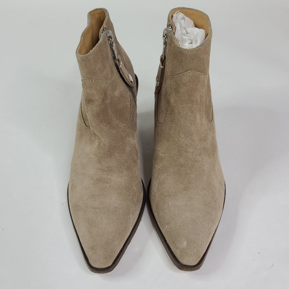 Rag & Bone Beige Suede Razor Booties sz 36.5 - Picture 2 of 9